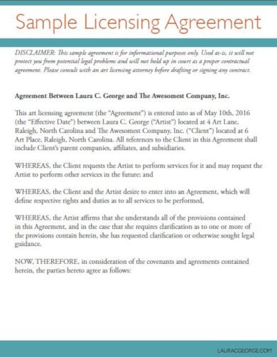 sample license agreement template for photography