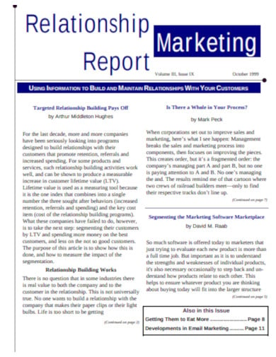 sample marketing report example