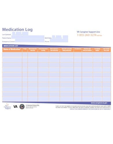 sample medication log format