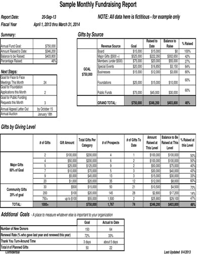 10+ Fundraising Report Templates - PDF, Doc