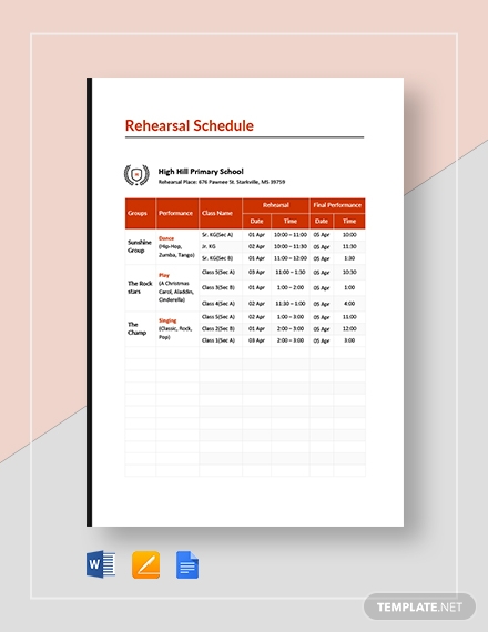 School Schedule Template - 19+ Word, Excel, PDF Format Download