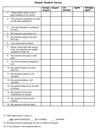 school-student-survey-template