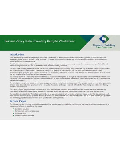 service data inventory template
