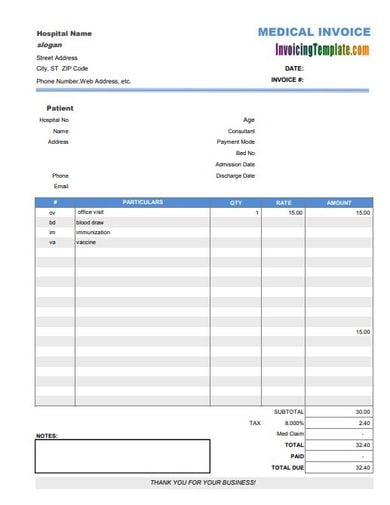 6+ Dental Invoice Templates - PDF, Word