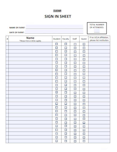 16+ Event Sign In Sheet Templates in Google Docs | Google Sheets | Word ...