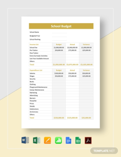 simple academic budget template
