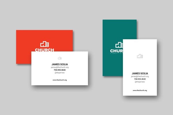 simple church business card