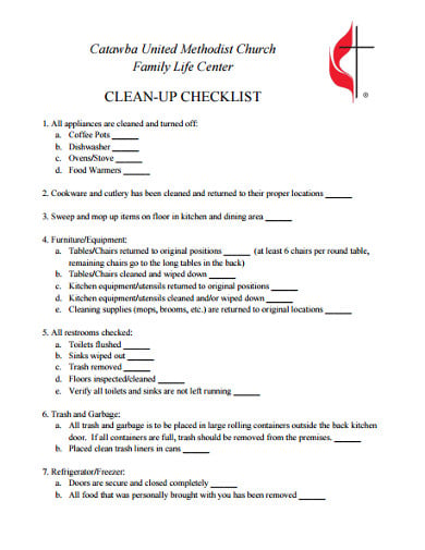 simple church cleanup checklist