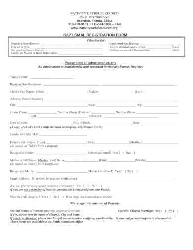 simple church registration form