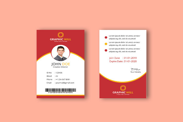 simple company id card