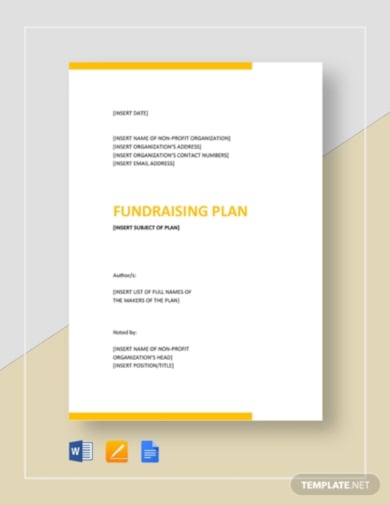 simple fundraising plan template