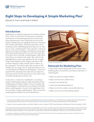 simple marketing plan template