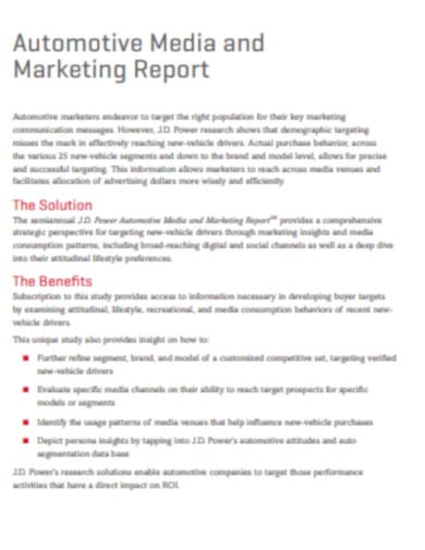 how to write a short marketing report