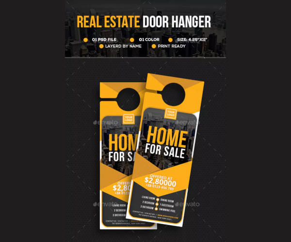 simple real estate door hanger template