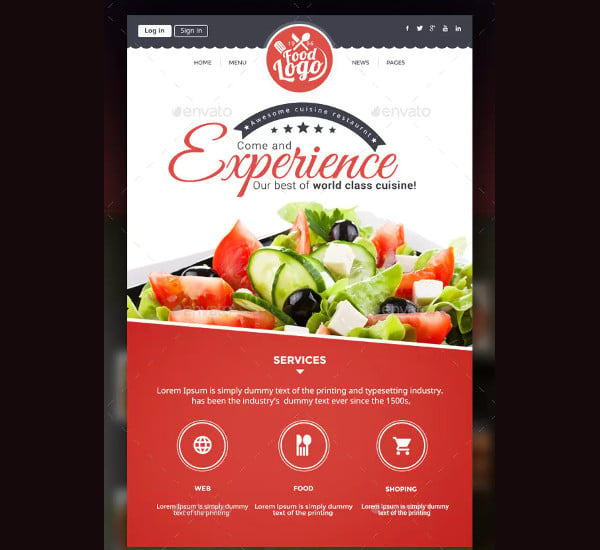 simple restaurant newsletters template