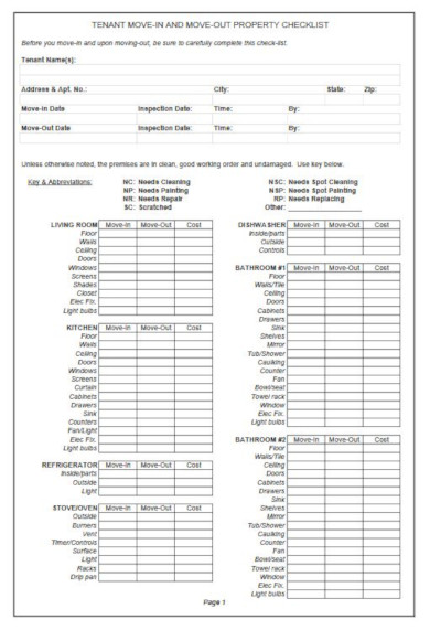 11+ Tenant Check Out Form Templates - Word, Ai, Pdf, Google Docs, Pages