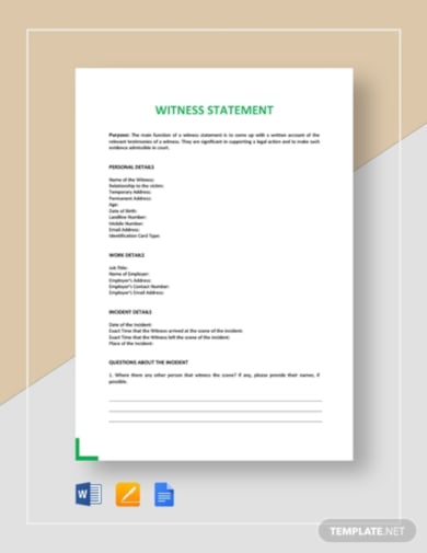 simple witness statement template