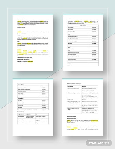 small business e commerce startup plan template