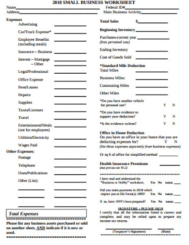 18+ Small Business Worksheet Templates in PDF