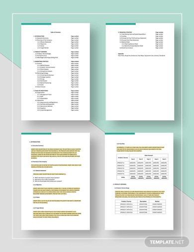 small business startup plan template