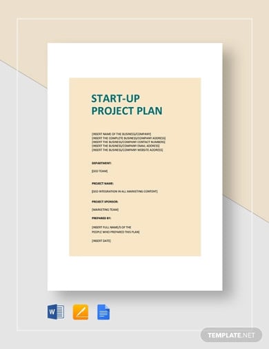 small business startup project plan