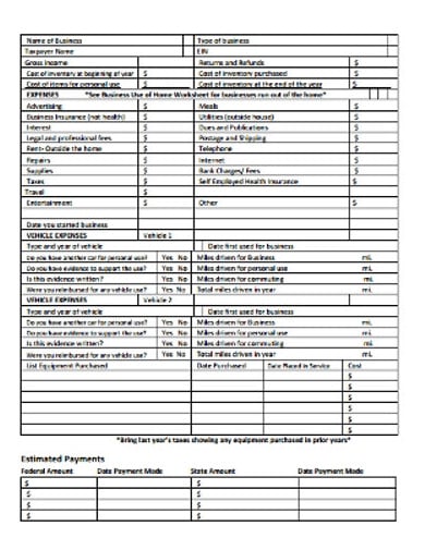 business worksheet ato