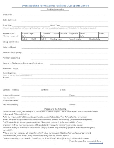 19+ Event Booking Form Templates in PDF | DOC