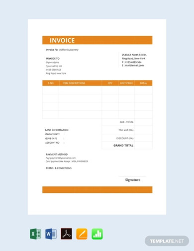 standard business invoice template