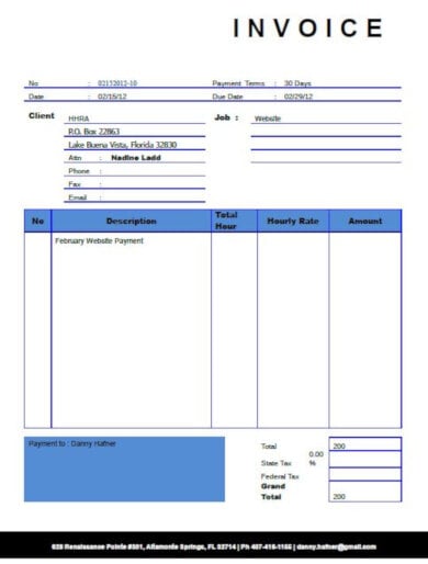 standard freelance invoice template