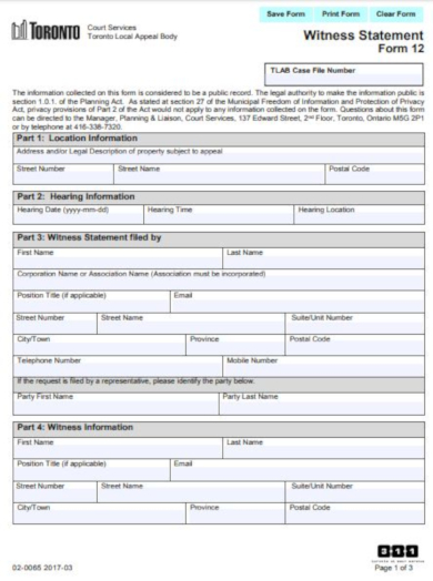 standard legal statement template