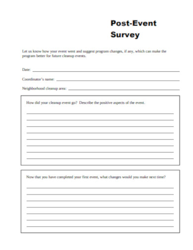 standard post event survey template