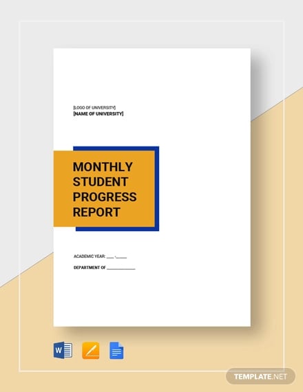 student progress report template