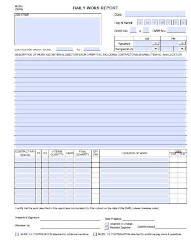 10+ FREE Construction Daily Report Templates - Google Docs, Word, Pages ...