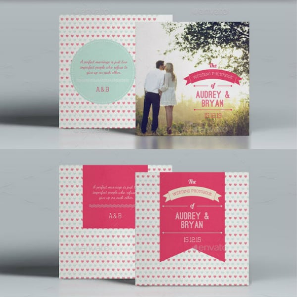 sweet pink wedding photobook layout