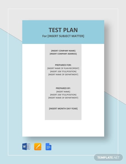 test plan template