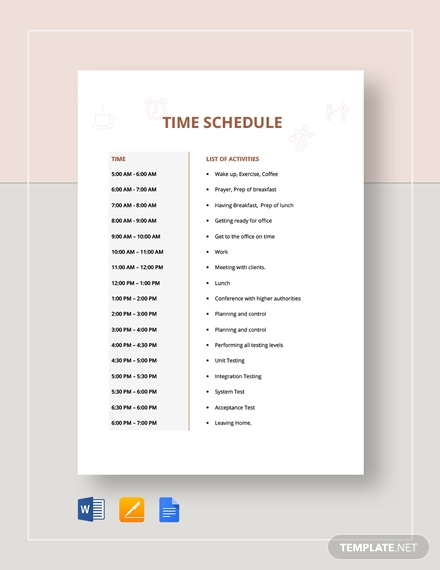 time-schedule