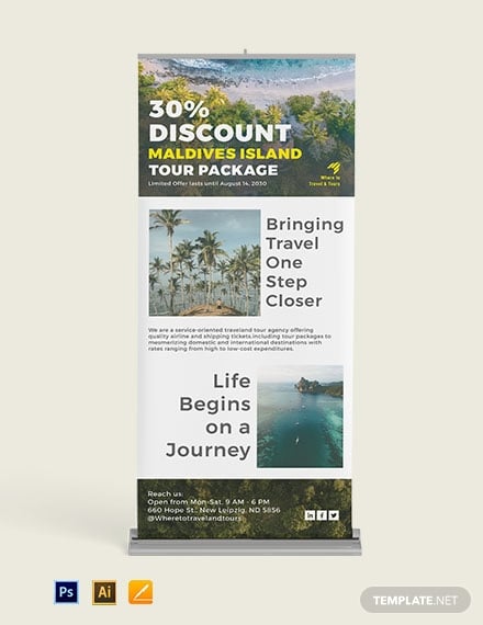 tourism marketing roll up banner design