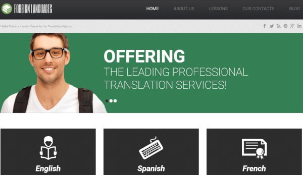 translation bureau mobile responsive wordpress theme