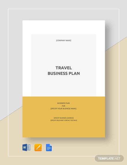 travel agency business plan cover page