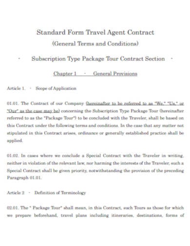 travel company contract template