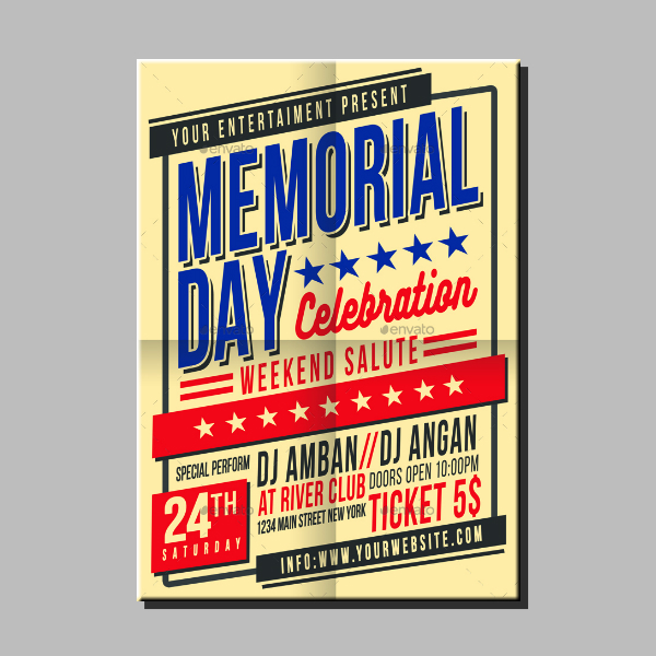 typographic memorial day poster sample