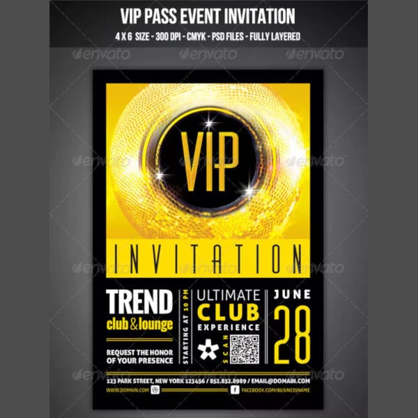 vip pass event invitation