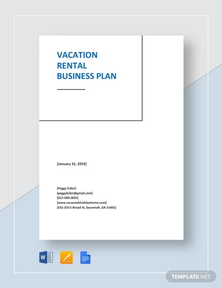 vacation home business plan