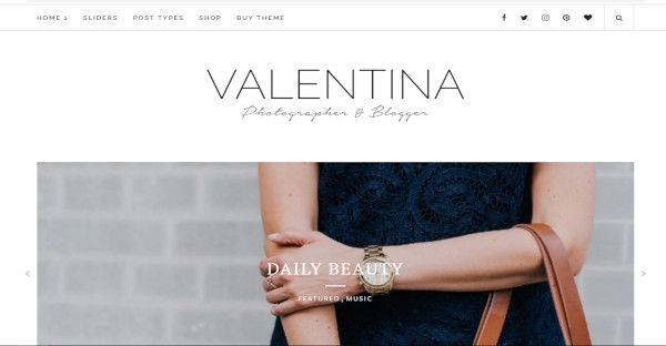 valentina – custom wordpress theme