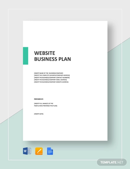 business plan for a website template