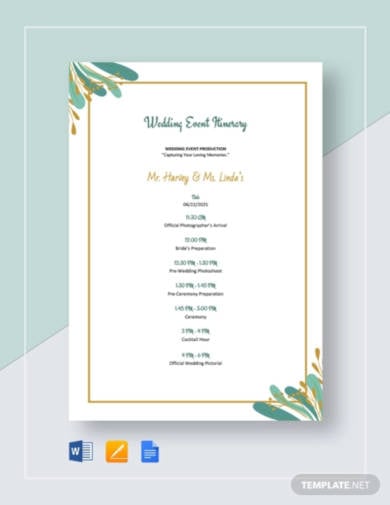 wedding-event-itinerary-template