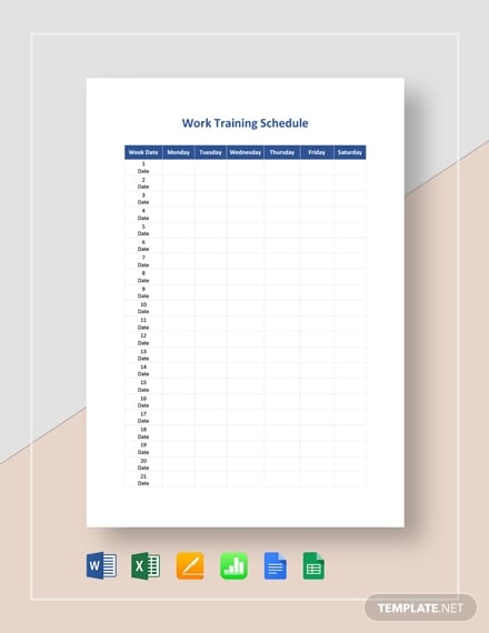 work training schedule