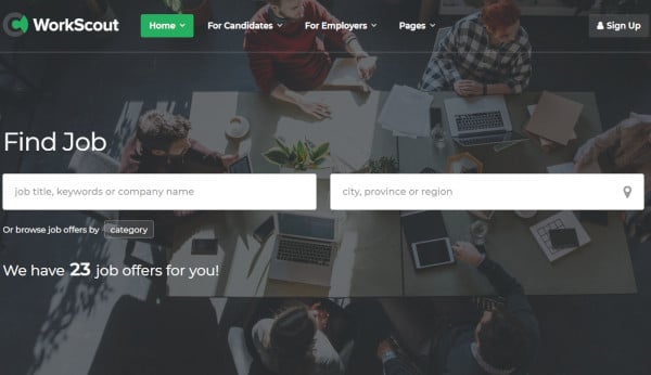 workscout wp job manager enabled wordpress theme