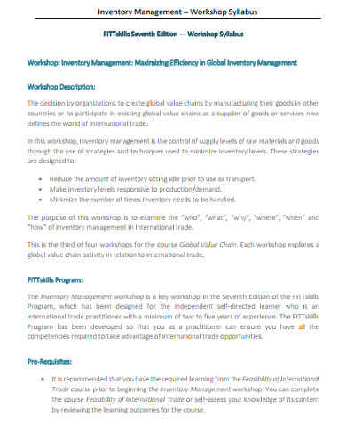 workshop inventory management template