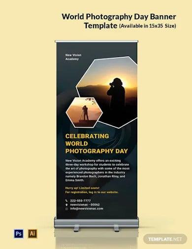 world photography day banner template